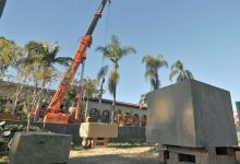 Crews Chisel New Courthouse Fountain