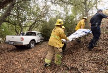 Truck Crashes off Highway 154