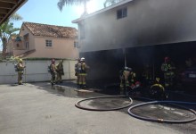 Car Catches Fire in Laguna Street Carport