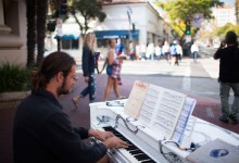 Scene in S.B.: Pianos on State