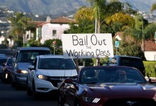 A Caravan of Cars and Bikes Show Support for Santa Barbara Workers