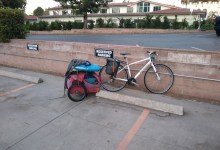 Poodle Bicycles Around an Almost Deserted Santa Barbara