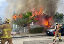 Santa Barbara Police, Bystander Rescue Man Trapped in Burning Home on Spring Street
