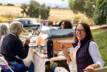 Painting in the Vineyard at Kalyra Winery