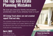 Free Seminar: The Top 10 Estate Planning Mistakes