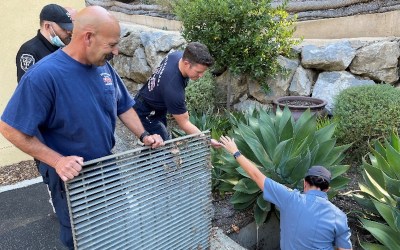 First Responders Step Up for the Birds at Santa Barbara Retirement Center 